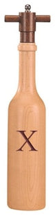 Wine Bottle Maple Wood Pepper Grinder, Custom Personalized Initial,  "X"