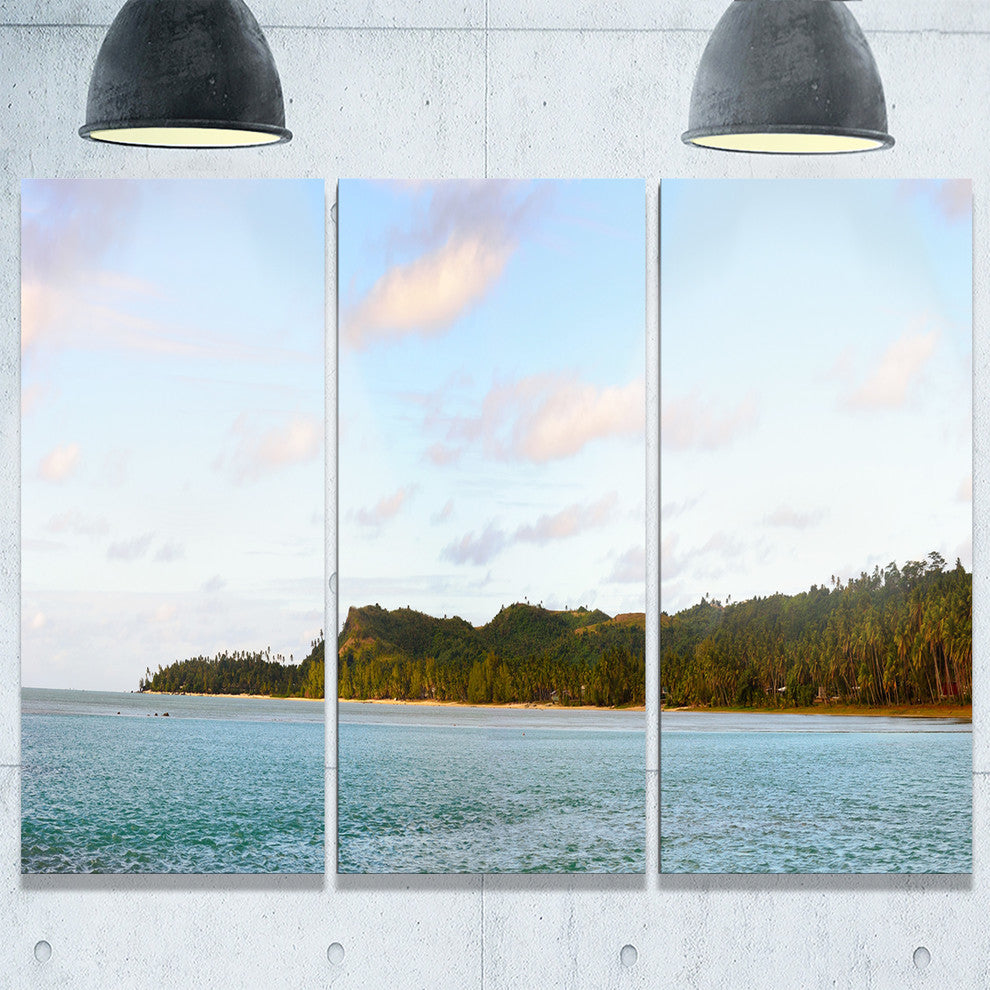 "Aitutaki Lagoon Large Panorama" Metal Wall Art, 3 Panels, 36"x28"