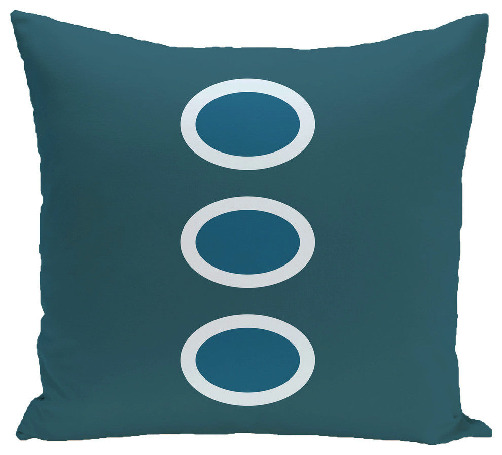 Zen Geometric Print Pillow, Deep Sea, 26"x26"