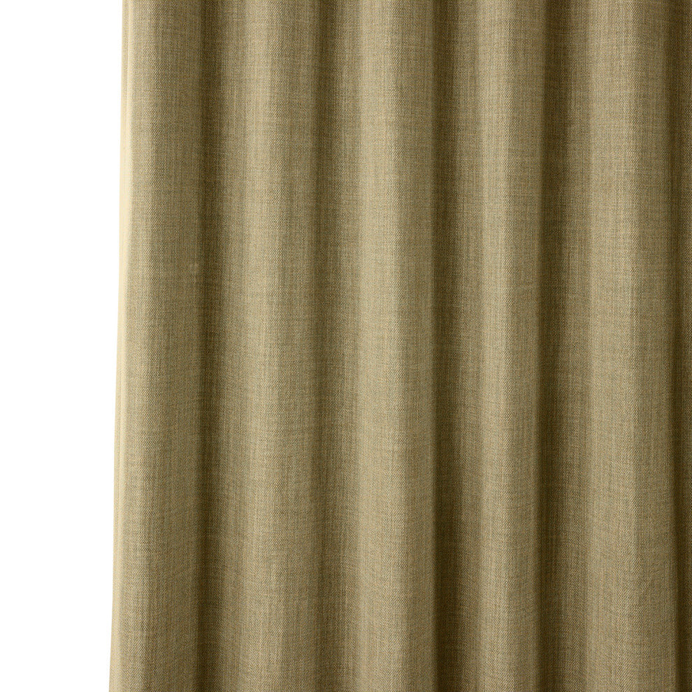Faux Linen Darkening Curtain Single Panel, Nomad Tan, 50"x96"