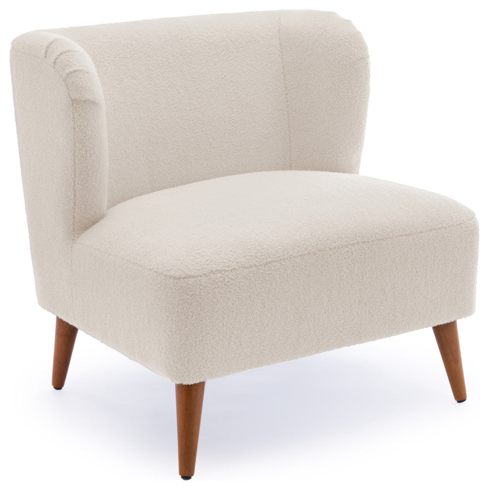 Vesper Boucle Accent Chair, Milky White