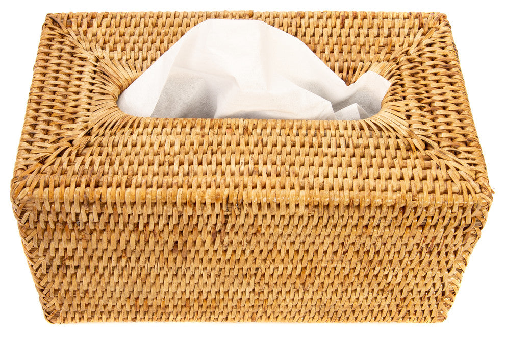Artifacts Rattan™ Rectangular Tissue Box Cover, Honey Brown, 10"x6"x5"