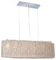 Elegant Moda Dining Room Light, Chrome Finish With Royal Cut Crystal
