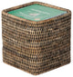 La Jolla Rattan Square Tissue Box Cover, Black-Wash