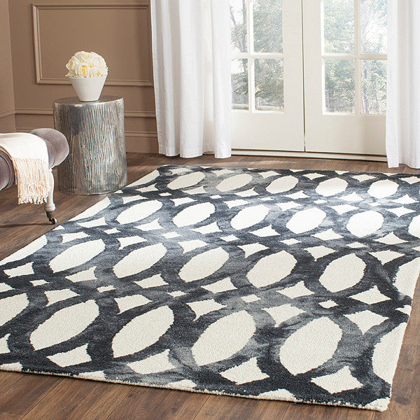Safavieh Dip Dyed Ddy675D Ivory, Graphite Area Rug, 3'0" X 5'0"