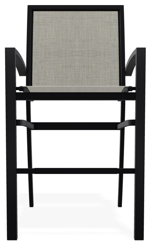 Kendall Sling Bar Height Stackable Outdoor Stool, Ella/Black