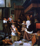 Jan Steen the Feast of Saint Nicholas Premium Canvas Print