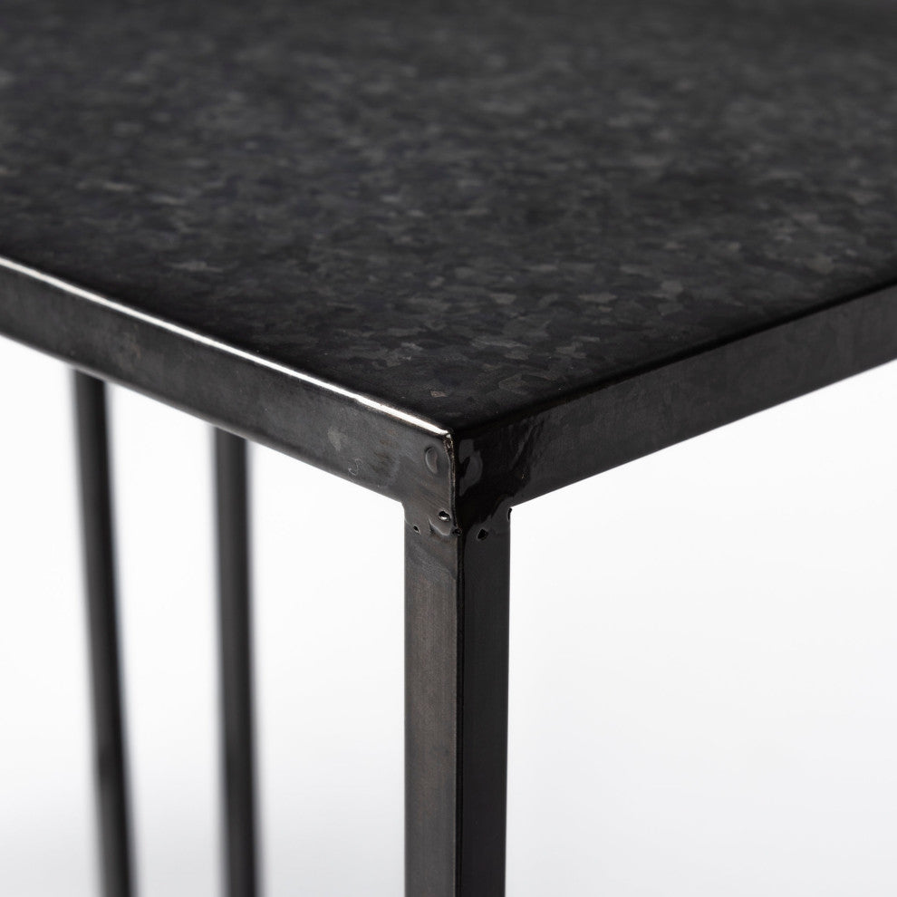 Kasey Black Galvanized Metal Rectangular Nesting Accent Tables