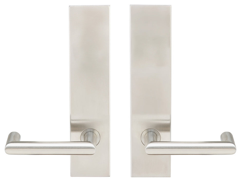 Stuttgart Lever, Tubular Passage, Satin Stainless Steel, 2-3/8" Backset