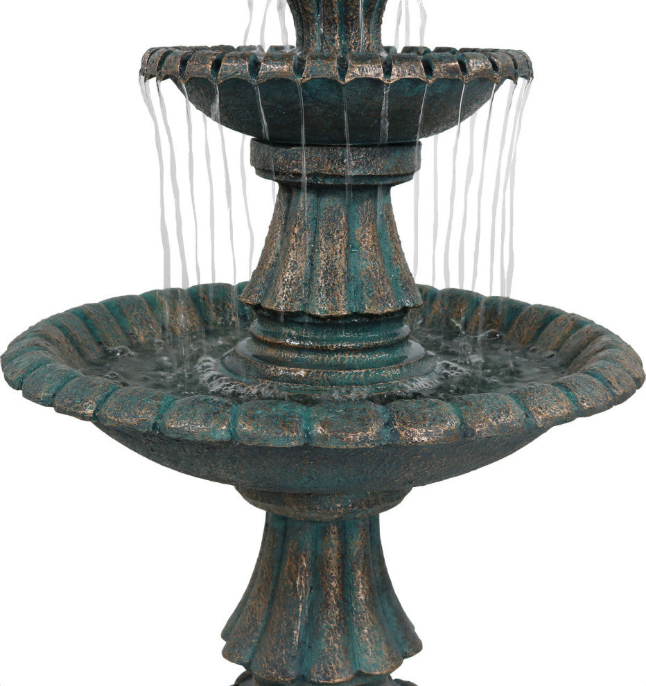 Sunnydaze Nouveau Tiered Outdoor Backyard Garden Water Fountain, 41"