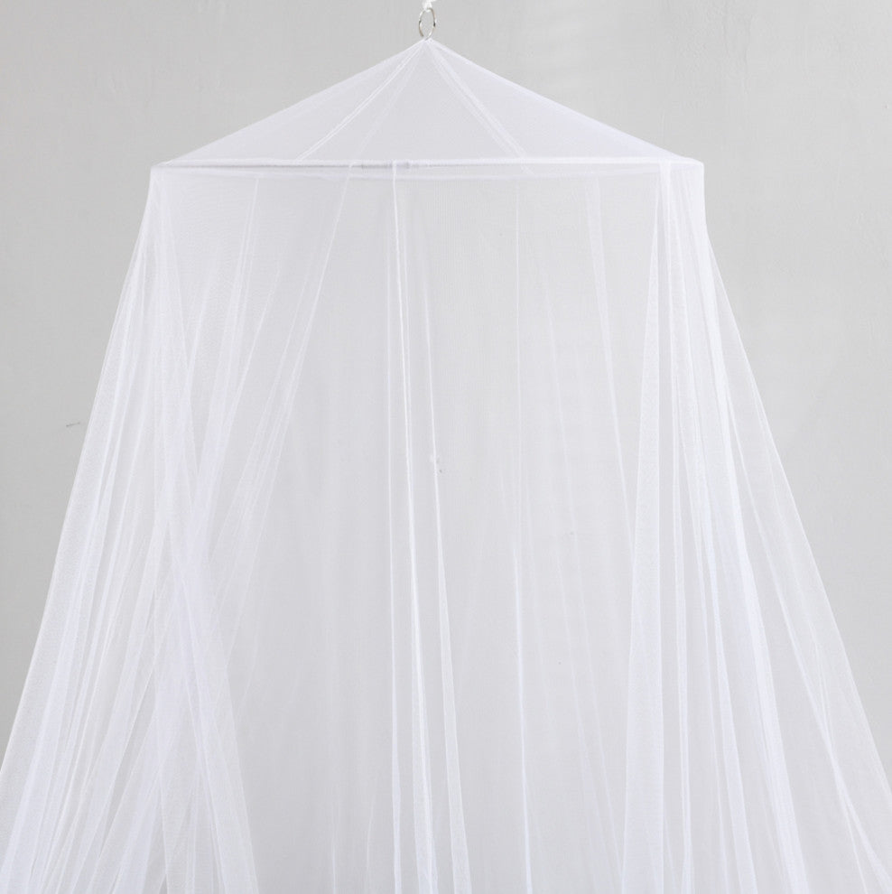Oasis Round Collapsible Hoop Sheer Mosquito Net Bed Canopy, White