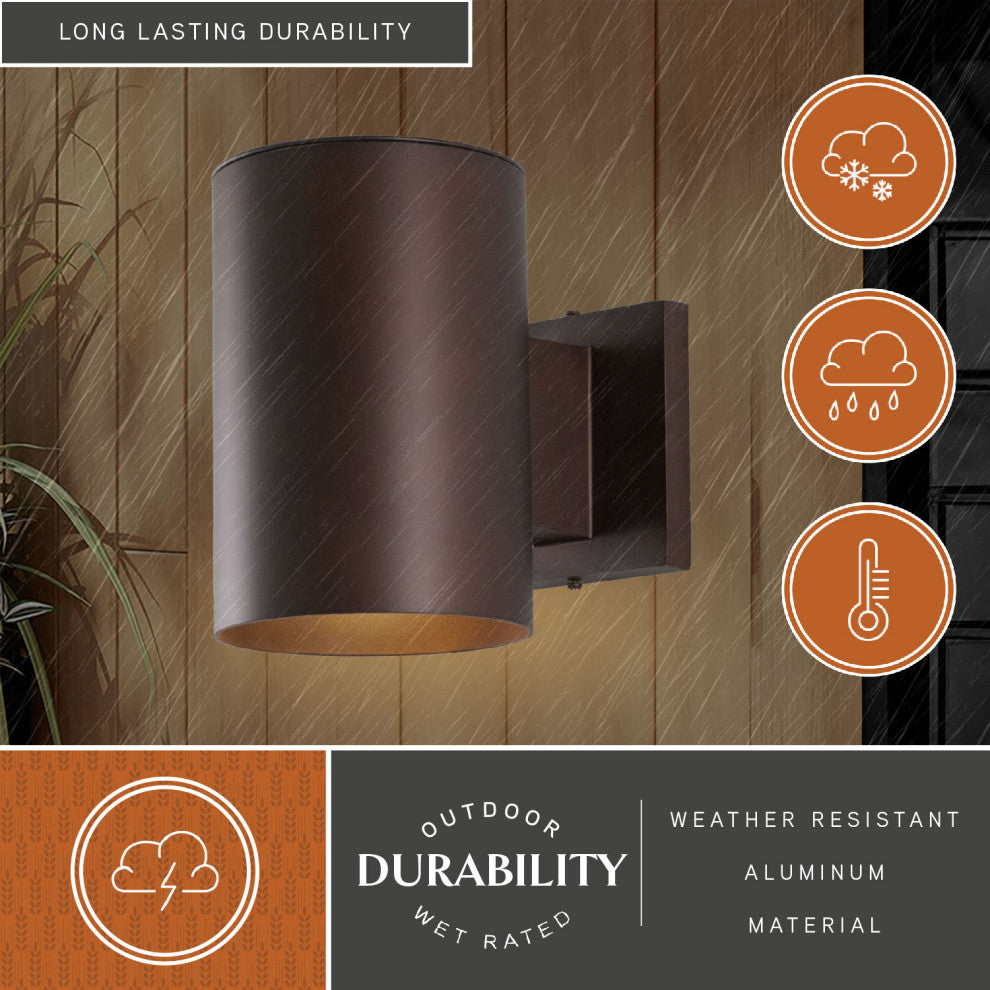 Chiasso 5" Outdoor Wall Light, Bronze