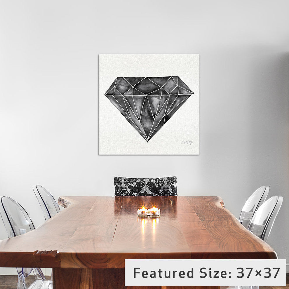 "Black Diamond" Print by Cat Coquillette, 12"x12"x1.5"