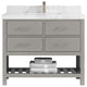 Parker 42" Single Sink Bath Vanity, Elephant Skin Gray 2" Calacatta Nuvo