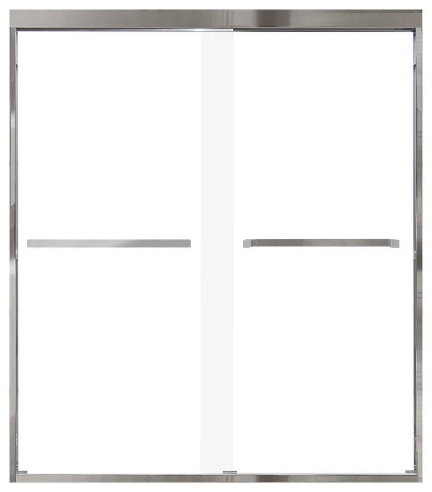 Frederick 59 in. W x 70 in. H Shower Door in Polished Chrome with Clear Glass