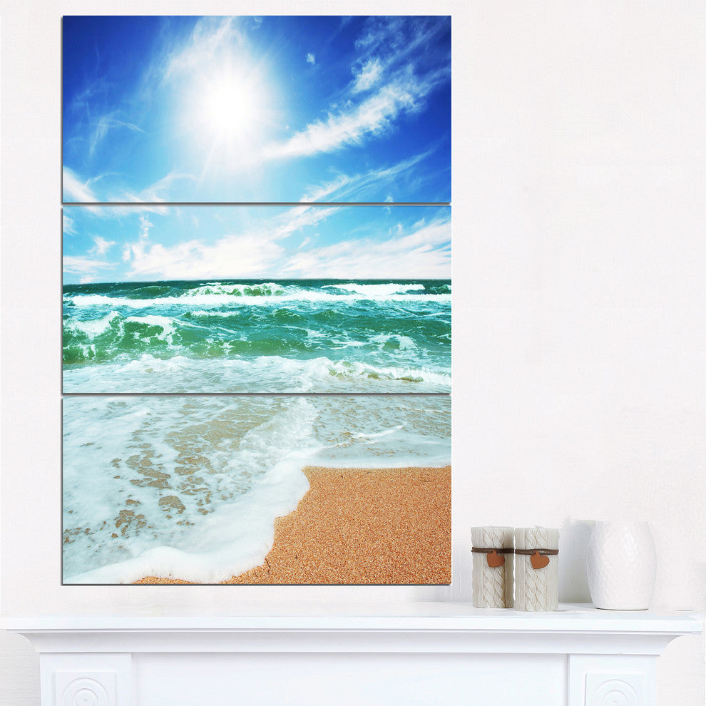 "Vibrant Summer Sea at Daylight" Beach Metal Wall Art, 3 Panels, 28"x36"