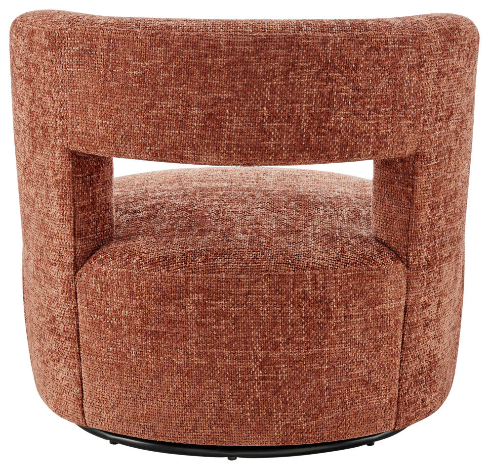 Jazzlyn Fabric Swivel Accent Chair, Grenada Terracotta