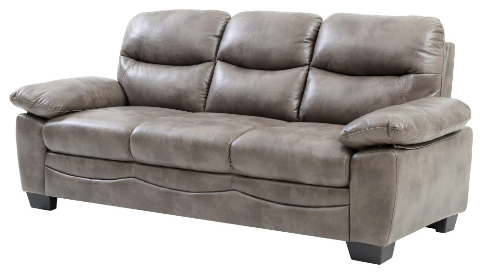 Nipomo Faux Leather Sofa, Gray