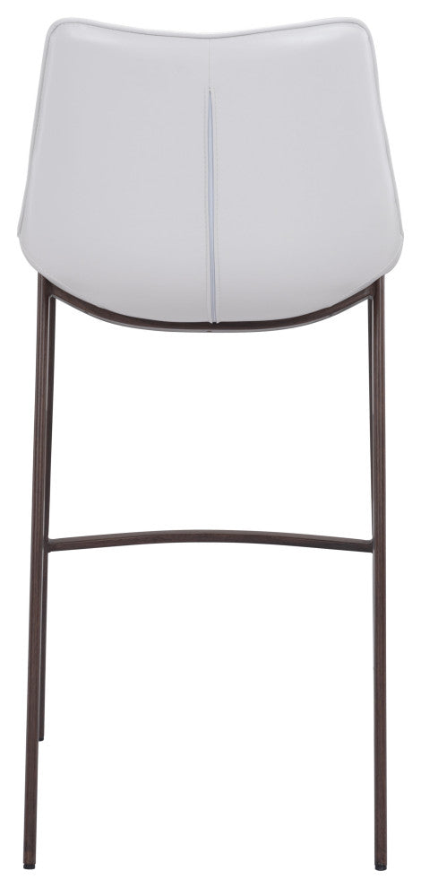 Magnus Bar Chair (Set of 2) White & Walnut