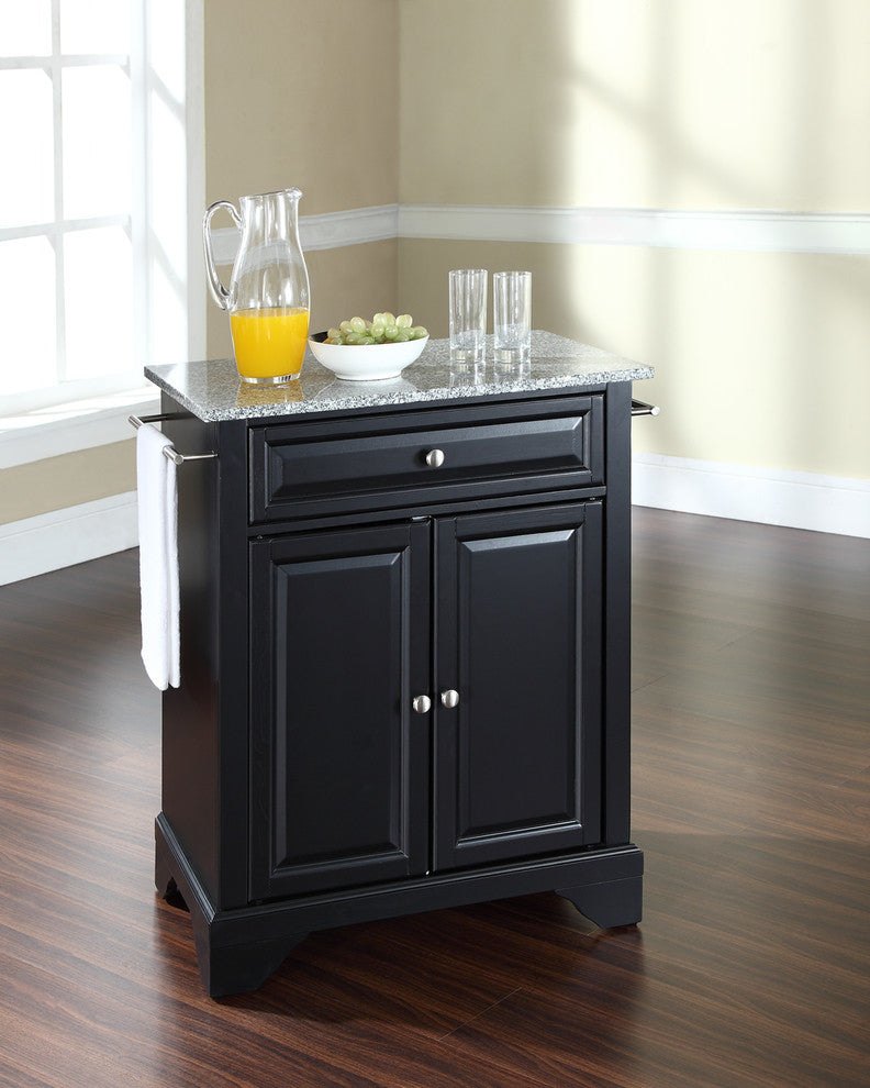 LaFayette Solid Granite Top Portable Kitchen Island