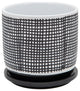 6" Mesh Design Planter With Saucer Gray