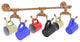Pipeline Wall Mounted 6 Coffee Mug Rack, Brushed Bronze