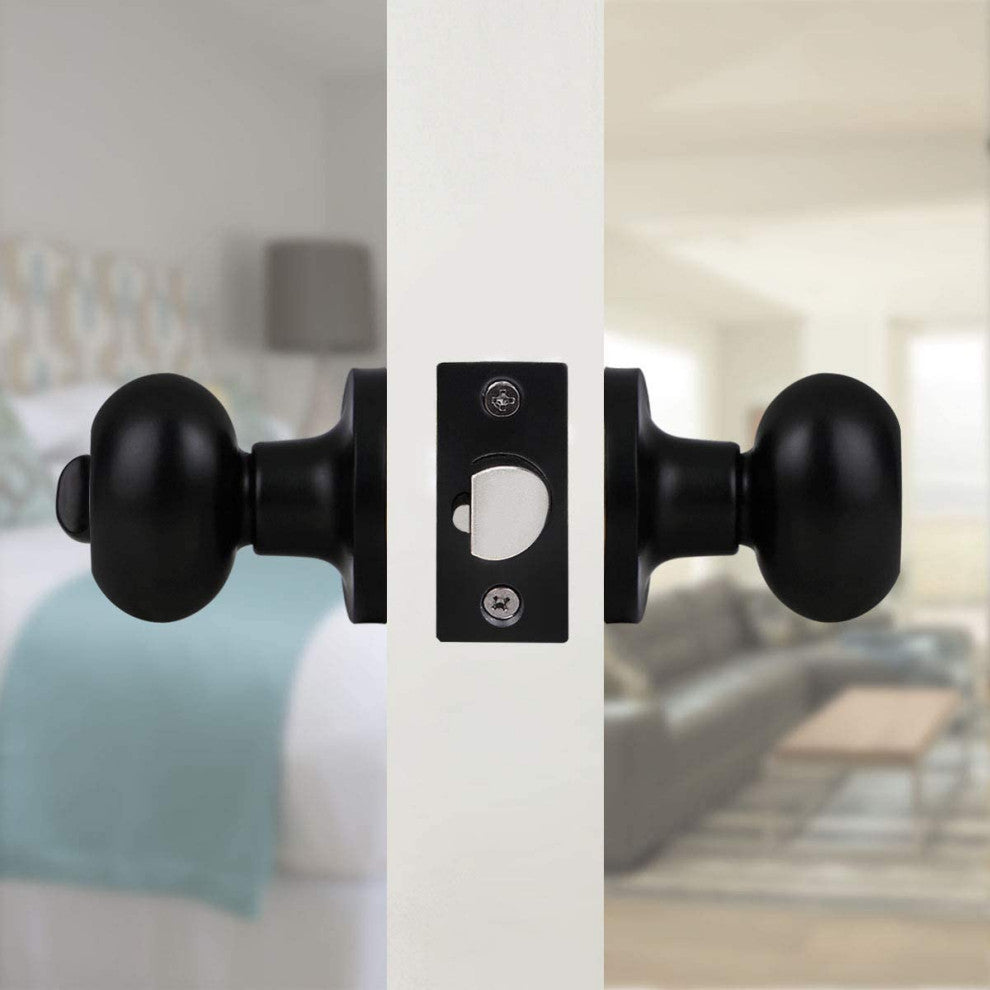 Keyed Entry Door Knob For Bedroom or Bathroom, Set of 5