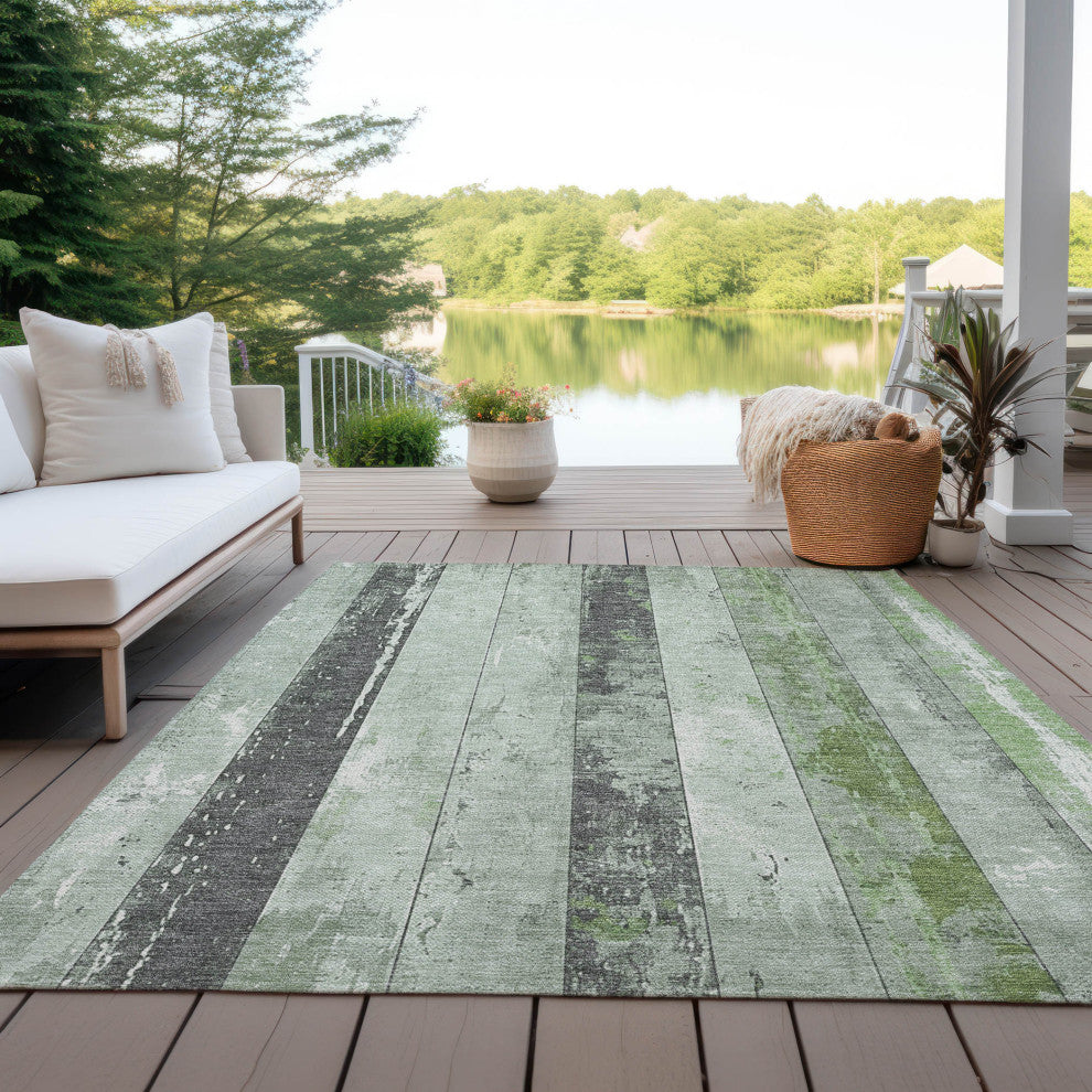Machine Washable Indoor/Outdoor Chantille ACN1868 Aloe 3' x 5' Rug