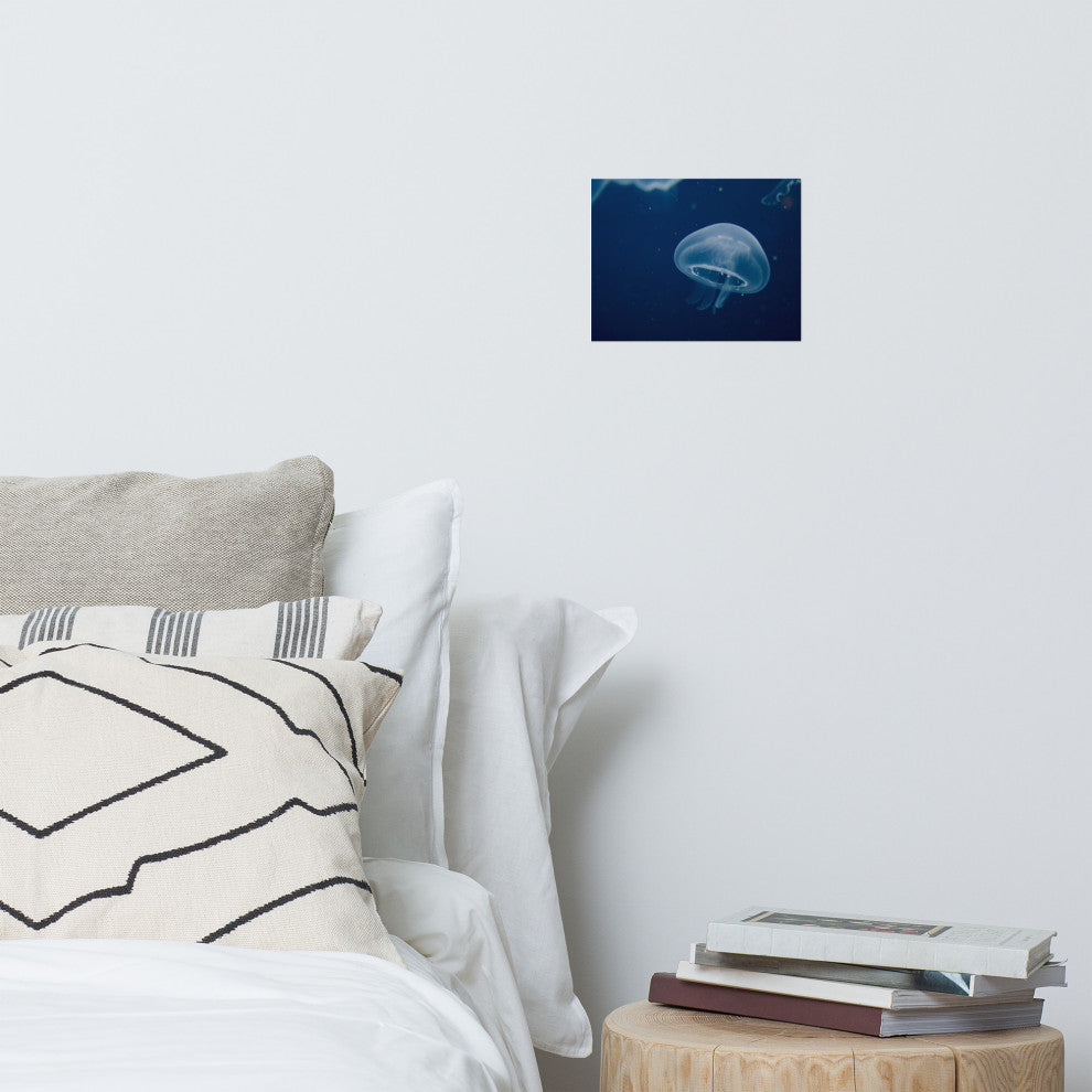 Small Blue Jellyfish Underwater Wildlife Photography Unframed Wall Art Print, 8" X 10"