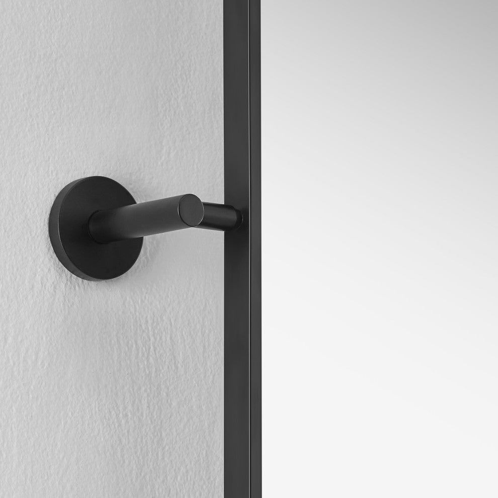 Dieux Rectangular Framed, Matte Black Bathroom Pivot Wall Mirror