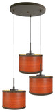 Merna 3-Light Cluster Pendant, Bronze, Veneer/Brulee