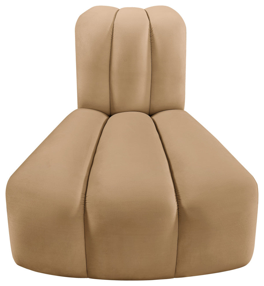 Arc Upholstered Modular Component, Camel, 1-Piece: Reverse Corner, Velvet