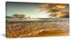 "Brown Tinged Beach and Cloudy Sky" Seashore Canvas Wall Art, 32"x16"