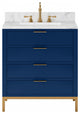 Bristol 30" Marble Countertop Vanity, Monarch Blue