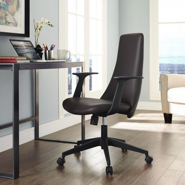 Brown Fount Mid Back Vinyl Office Chair