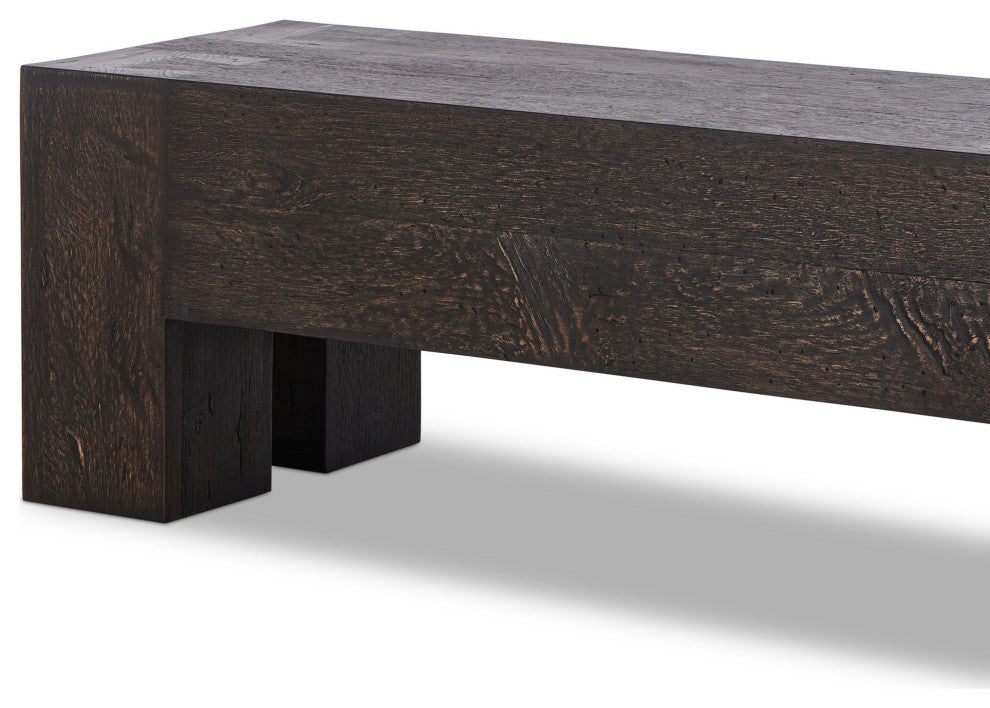 Abaso Accent Bench Ebony Rustic Wormwood Oak