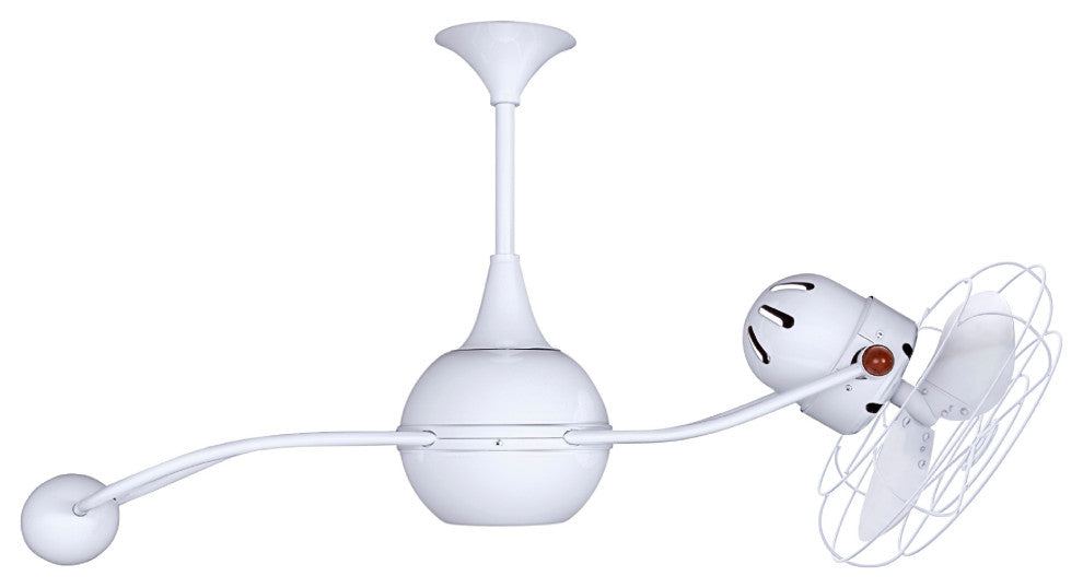 Brisa 2000 Rotational Ceiling Fan With Mahogany Blades, Gloss White