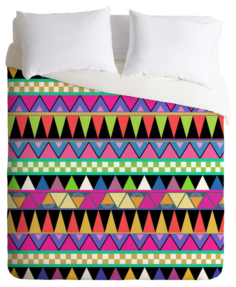 Deny Designs Bianca Green Zigzag Duvet Cover - Lightweight