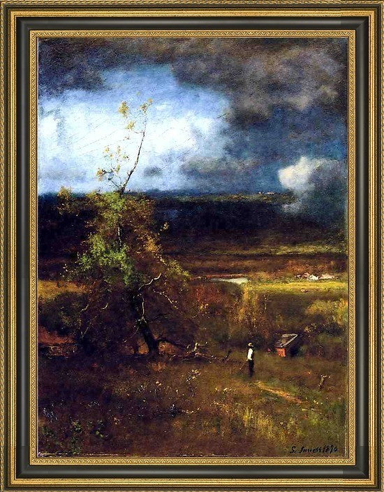 George Inness Gathering Clouds Framed Premium Canvas Print, 21"x28"