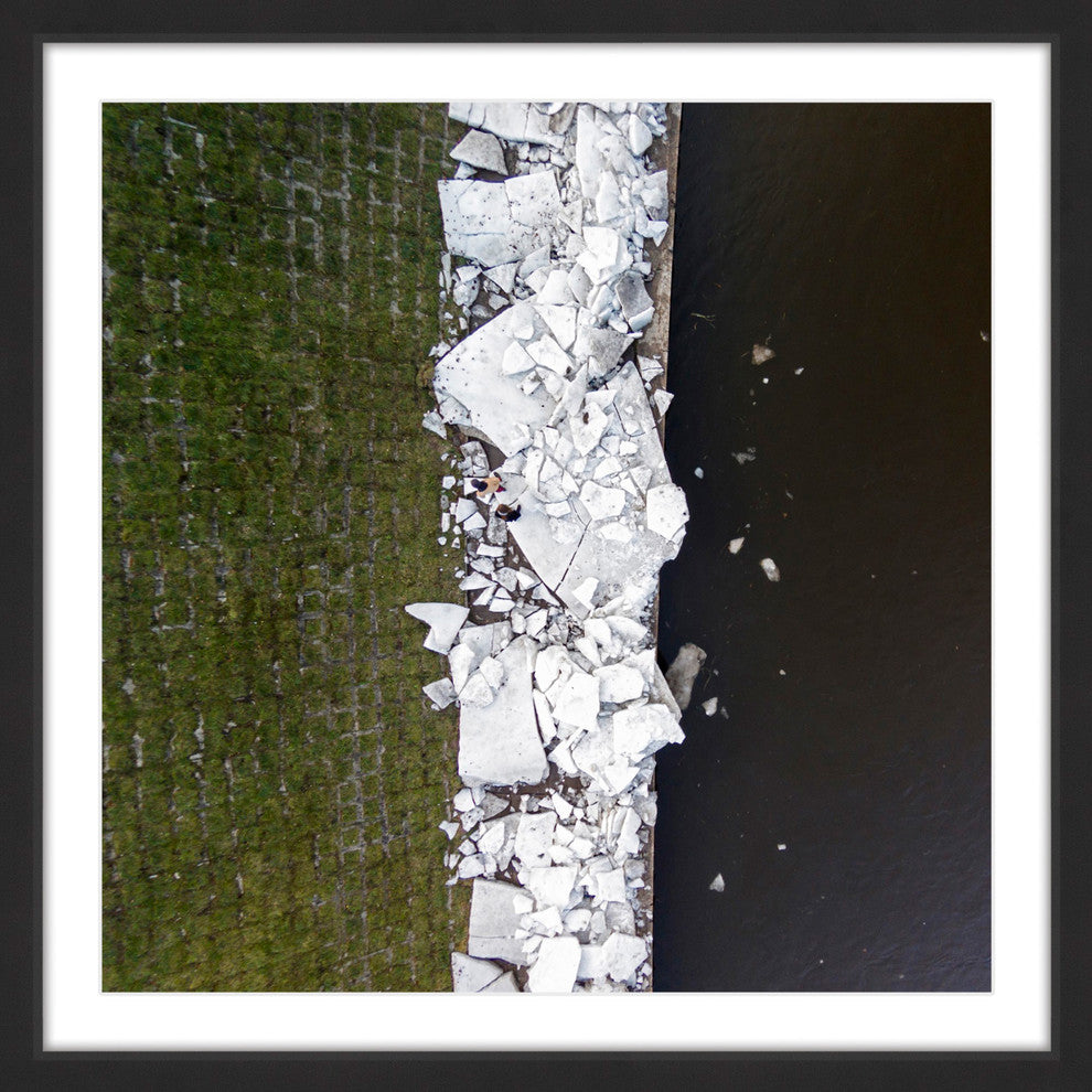 "Chunky White Rocks" Framed Painting Print by Karolis Janulis