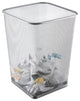YBM Home Steel Silver Mesh Wire Square Open Top Waste Basket Capacity 5 Gallon
