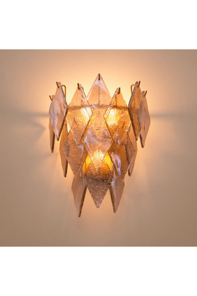 Sugared Glass Cascading Wall Lamp, Eichholtz Rhombus
