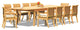 11-Piece Teak Set, 122" X-Large Rectangle Tbl, 10 Giva Chairs, Sunbrella Cushion