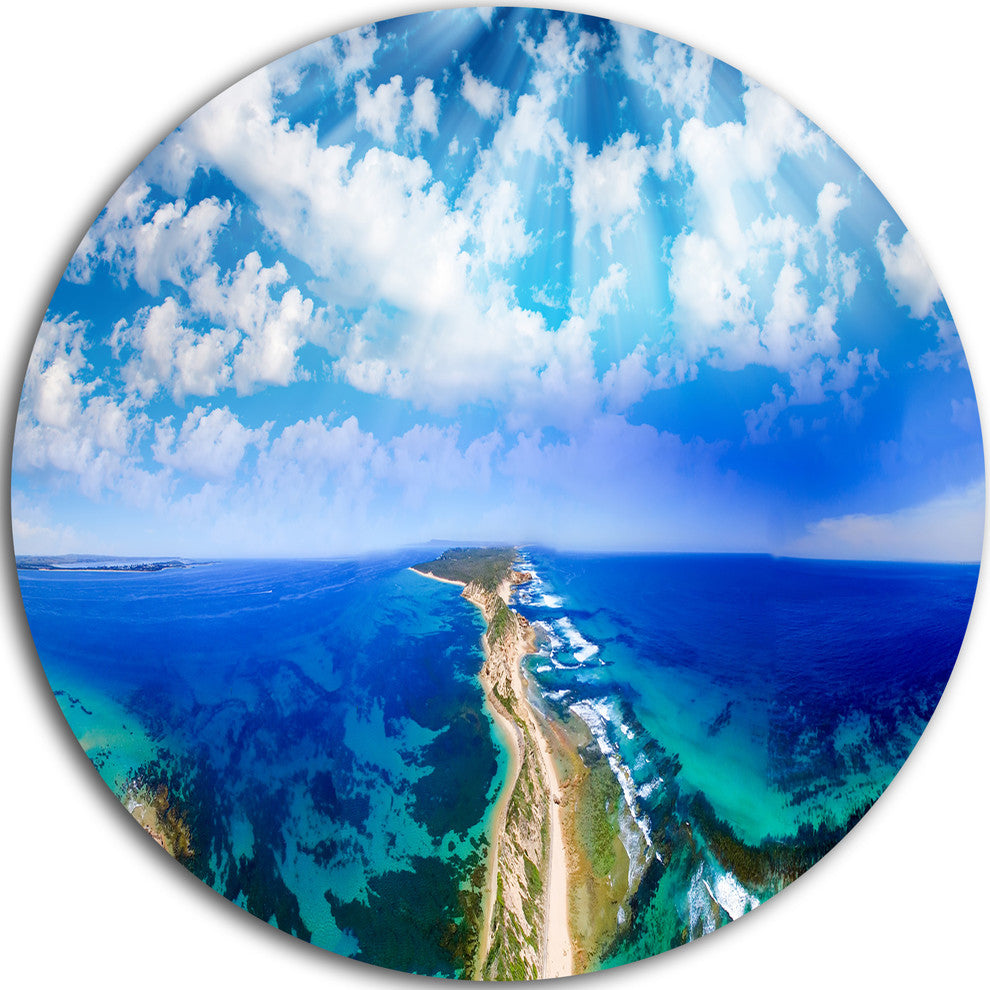 Blue Fort Nepean Road From Helicopter, Landscape Round Wall Art, 11"