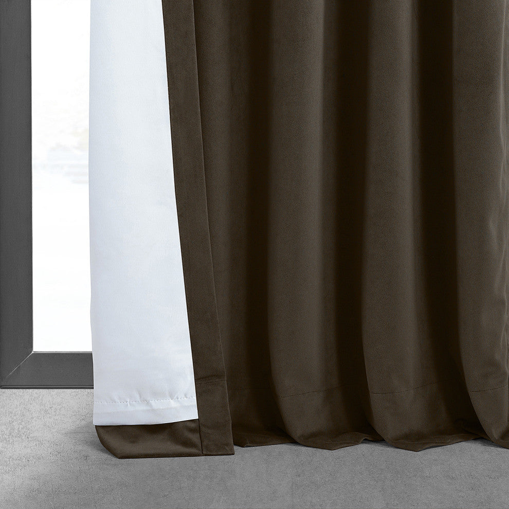 Signature Java Blackout Velvet Curtain Single Panel, 50"x84"