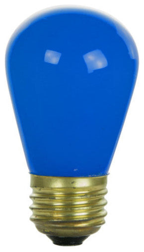 Sunlite 11 Watt S14 Colored Sign, Medium Base, Ceramic Blue, 12 Pack