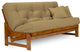 Arden Futon Set - Frame, 8" Mattress, Microfiber Sussex Khaki, Queen