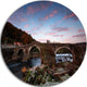 Old Roman Bridge In Spain, Landscape Photo Disc Metal Artwork, 36"