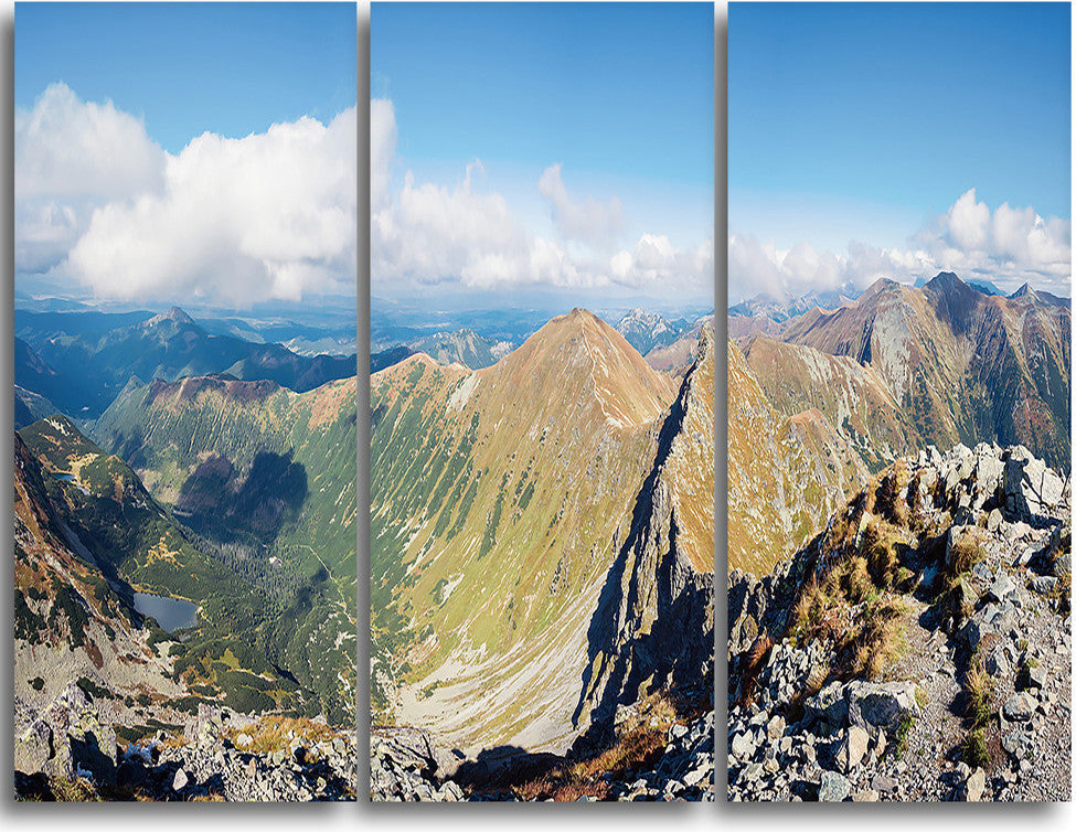 "Ostry Rohac and Volovec at Tatras" Metal Wall Art, 3 Panels, 36"x28"