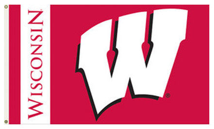 University of Wisconsin, 3'x5' NCAA Polyester Flag